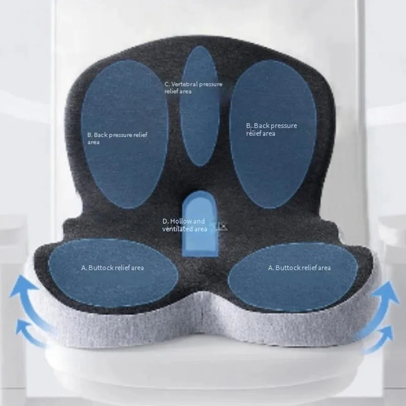Memory Foam L-Shaped Seat & Lumbar Cushion – Car, Desk & Gaming Chair - in use