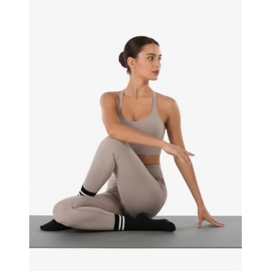 Non-Slip Pilates Grip Socks for Women – Barre, Yoga & Studio Athletic Socks - close-up detail