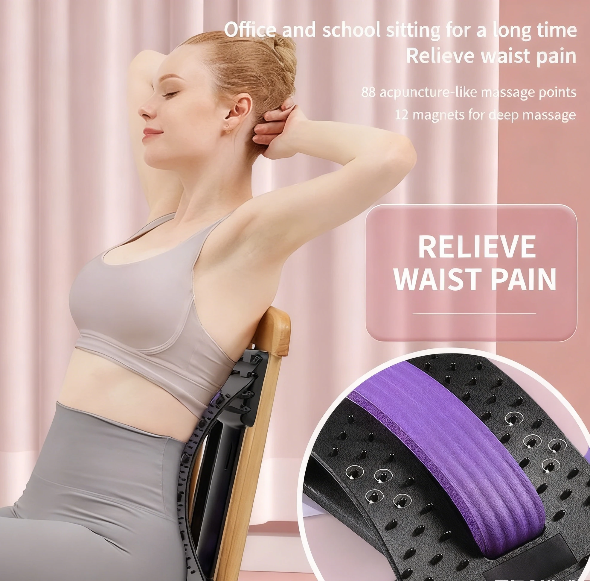 Lumbar Back Stretcher – Spinal Traction Arch for Lower Back Pain Relief & Posture Reset - close-up detail