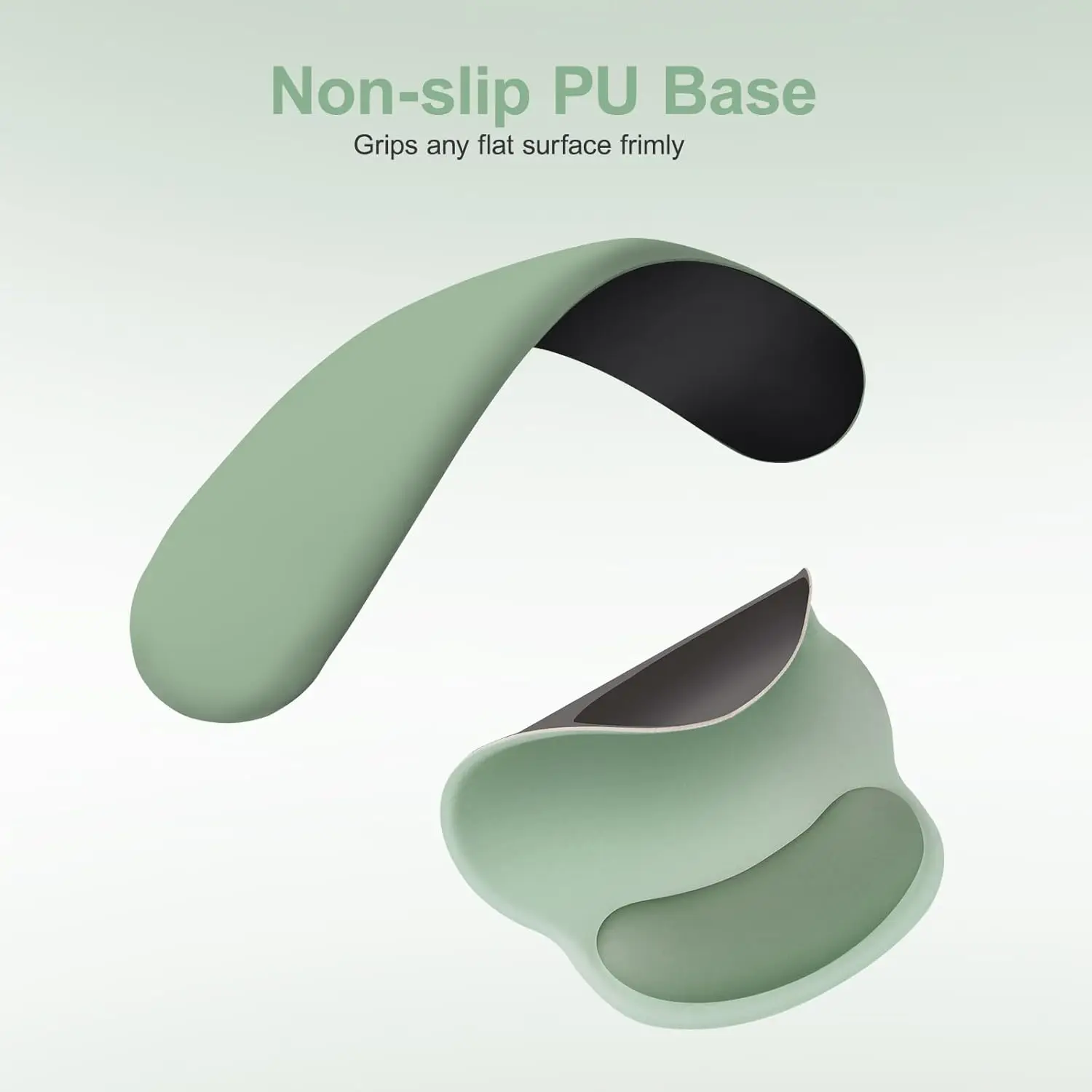 Ergonomic Mouse Pad & Keyboard Wrist Rest Set – Curved Non-Slip, Antique Green - size and dimensions