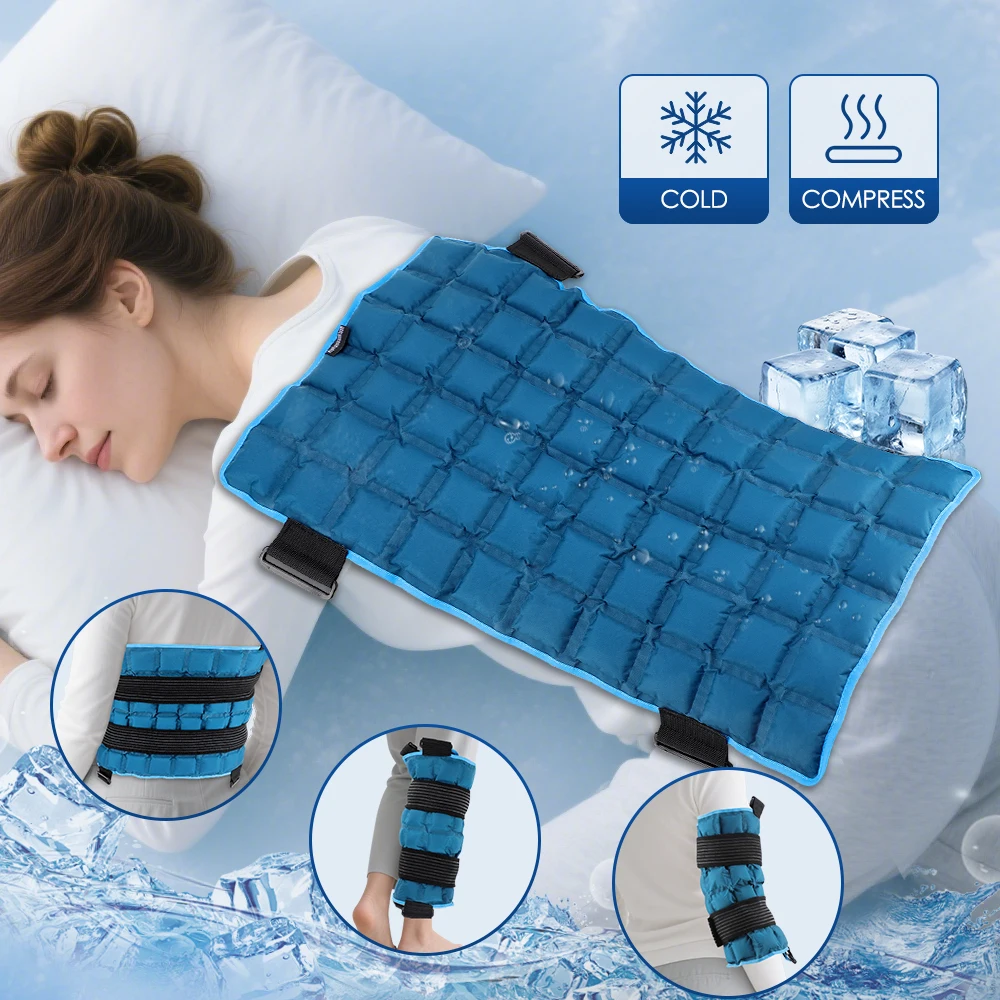 Reusable Hot & Cold Gel Wrap with 2 Straps – Back, Shoulder, Knee & Leg - size and dimensions