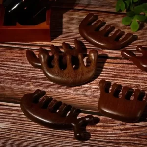 Wide-Tooth Gua Sha Comb – Scalp, Face & Body Scraping Tool