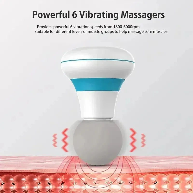 Mini Portable Massage Gun Deep Tissue Percussion Handheld Muscle Massager for - close-up detail