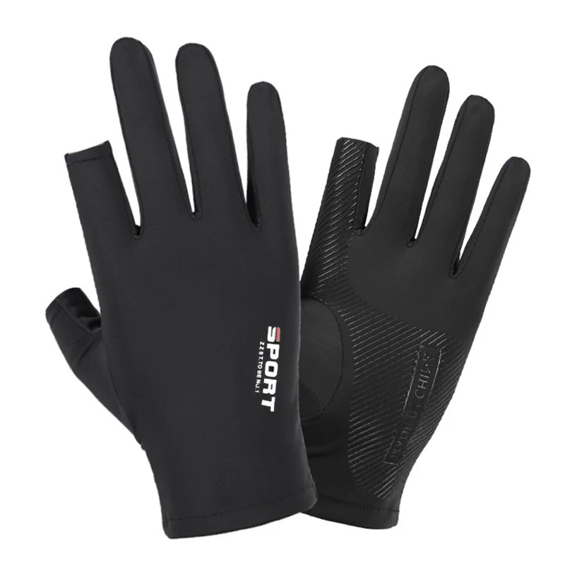 Ice Silk Halffinger Cycling Gloves for Men Women Outdoor Sports Fitness - in use