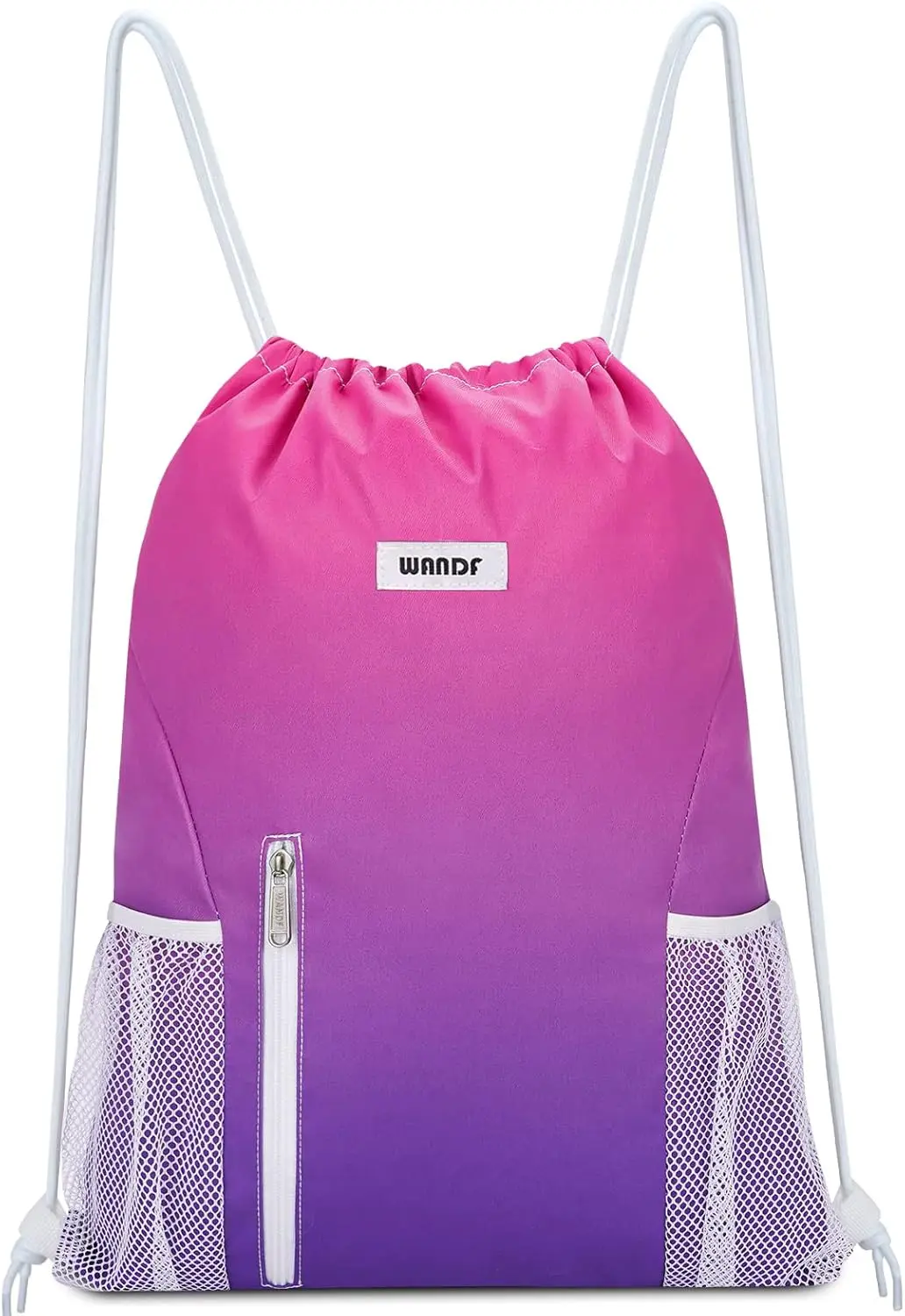 Drawstring Backpack Sports Gym Sackpack with Mesh Pockets Water Resistant String - side view