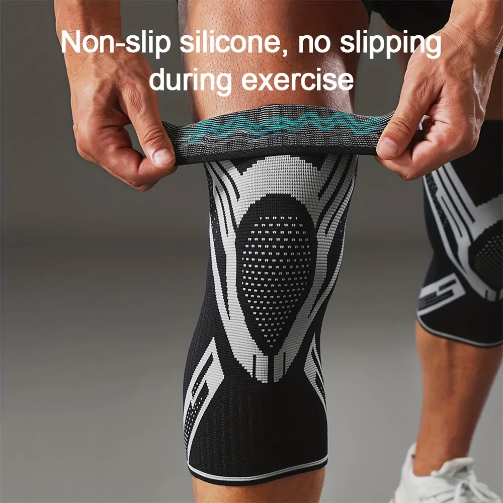 Compression Knee Sleeve with Spring Stabilisers – Breathable Sports Brace - alternate view