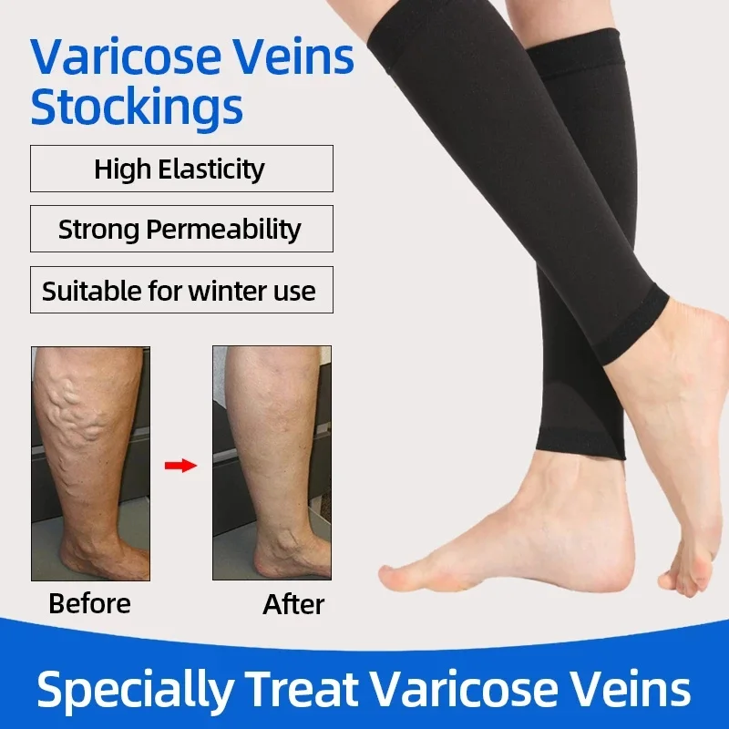 Footless Calf Compression Sleeves – Graduated 20-30 mmHg Support - in use