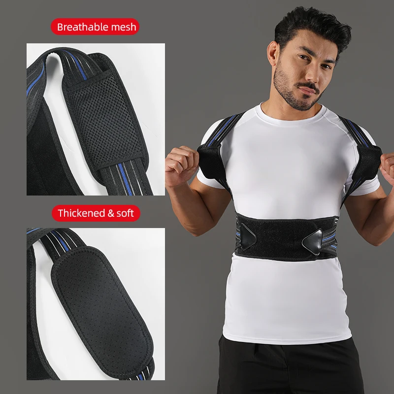 Adjustable Back Support Posture Corrector – Lumbar & Shoulder Brace - close-up detail