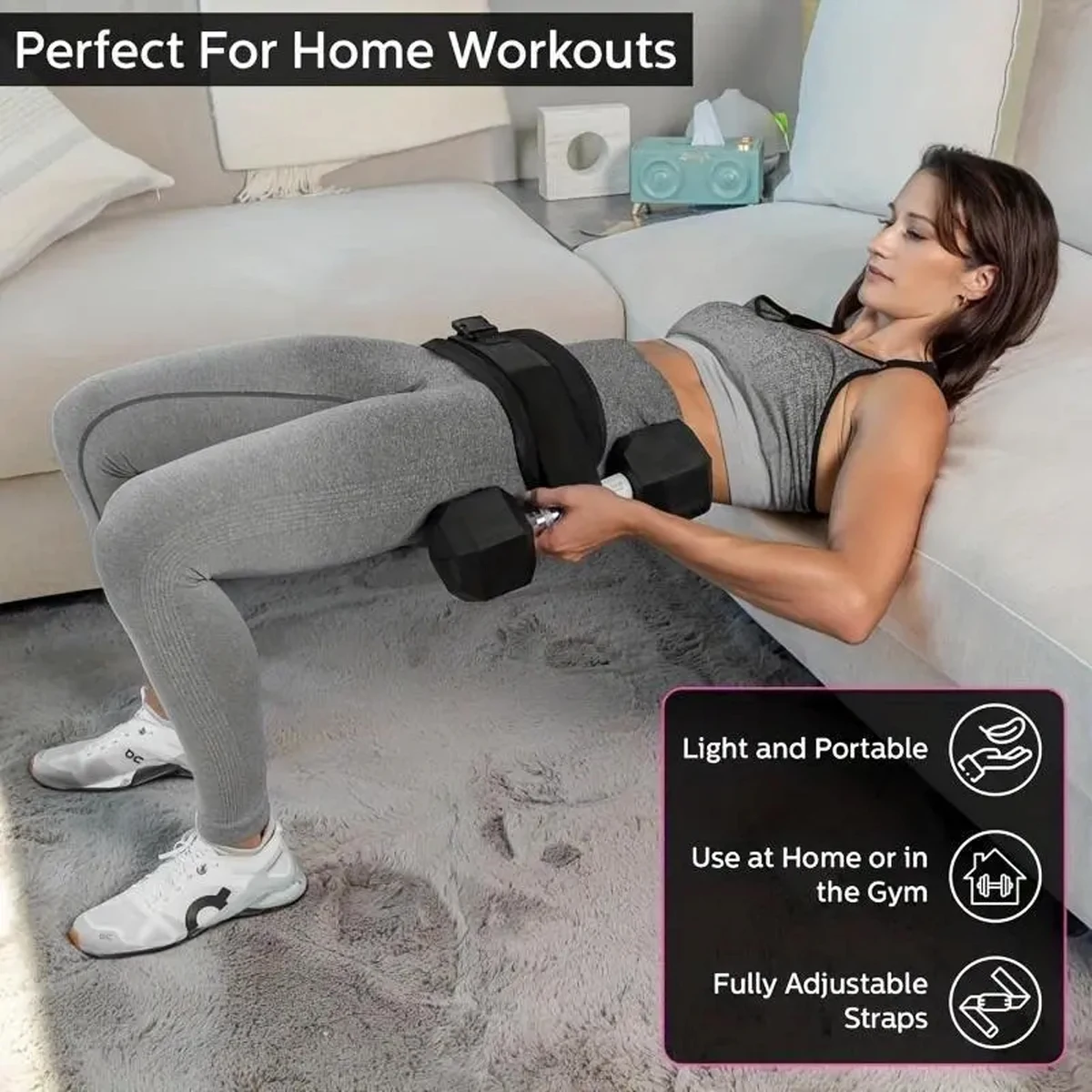 Adjustable Weighted Waist Belt – Hip Shaping & Home Workout Belt - size and dimensions