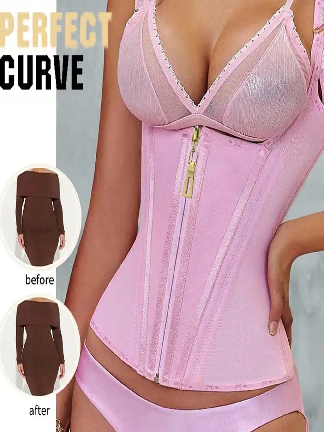 Fajas Colombianas Double Compression Waist Trainer Corset with Zipper - packaging