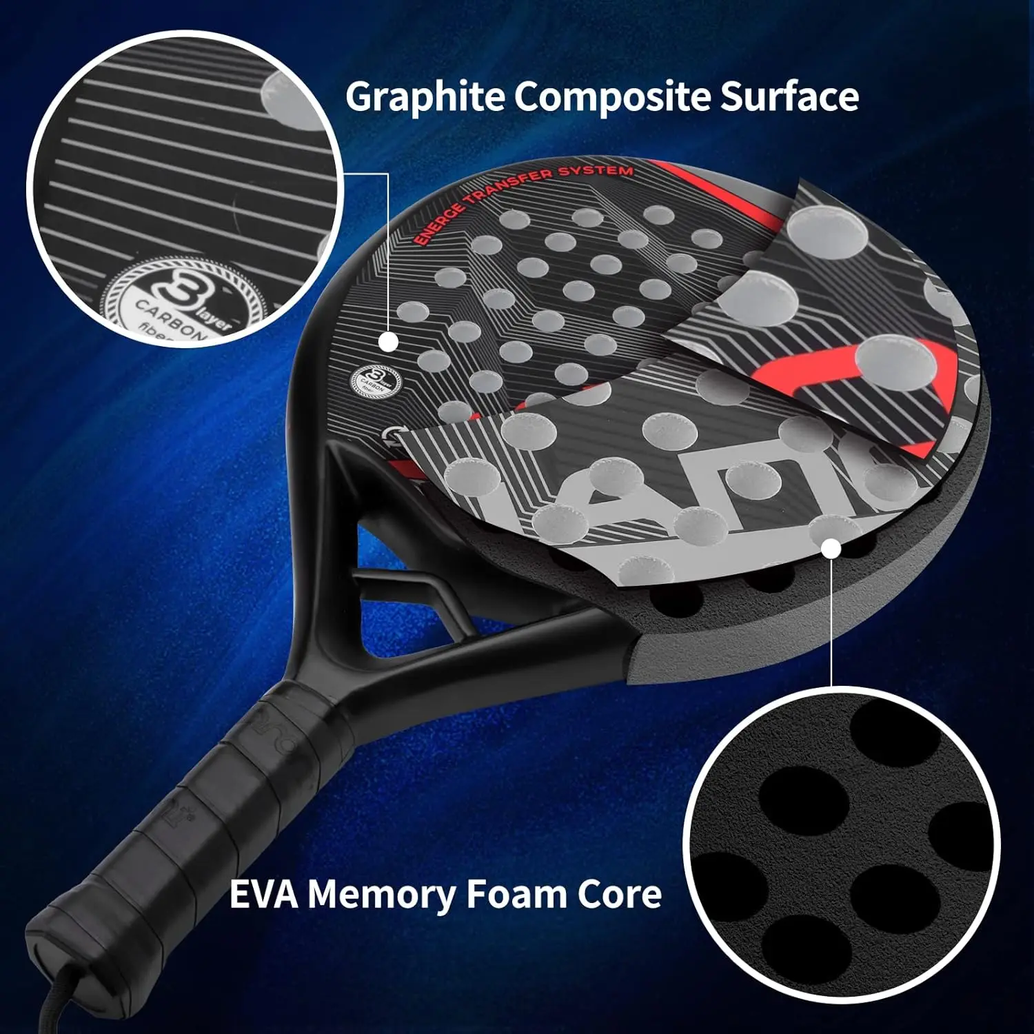 Carbon Fibre Padel Racket – Lightweight Padel Racquet