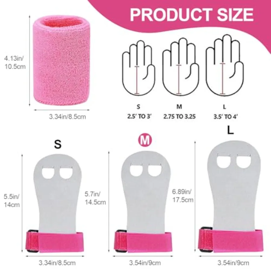 Gymnastics Hand Grips with Wrist Support – Palm Protection for Bar Work (2pcs) - close-up detail