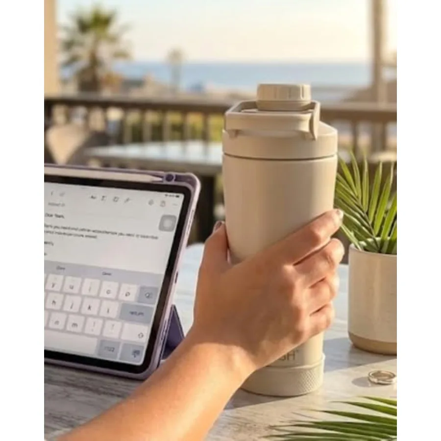 Insulated Stainless Steel Protein Shaker Bottle 24oz – Leak-Proof, Dishwasher Safe - close-up detail