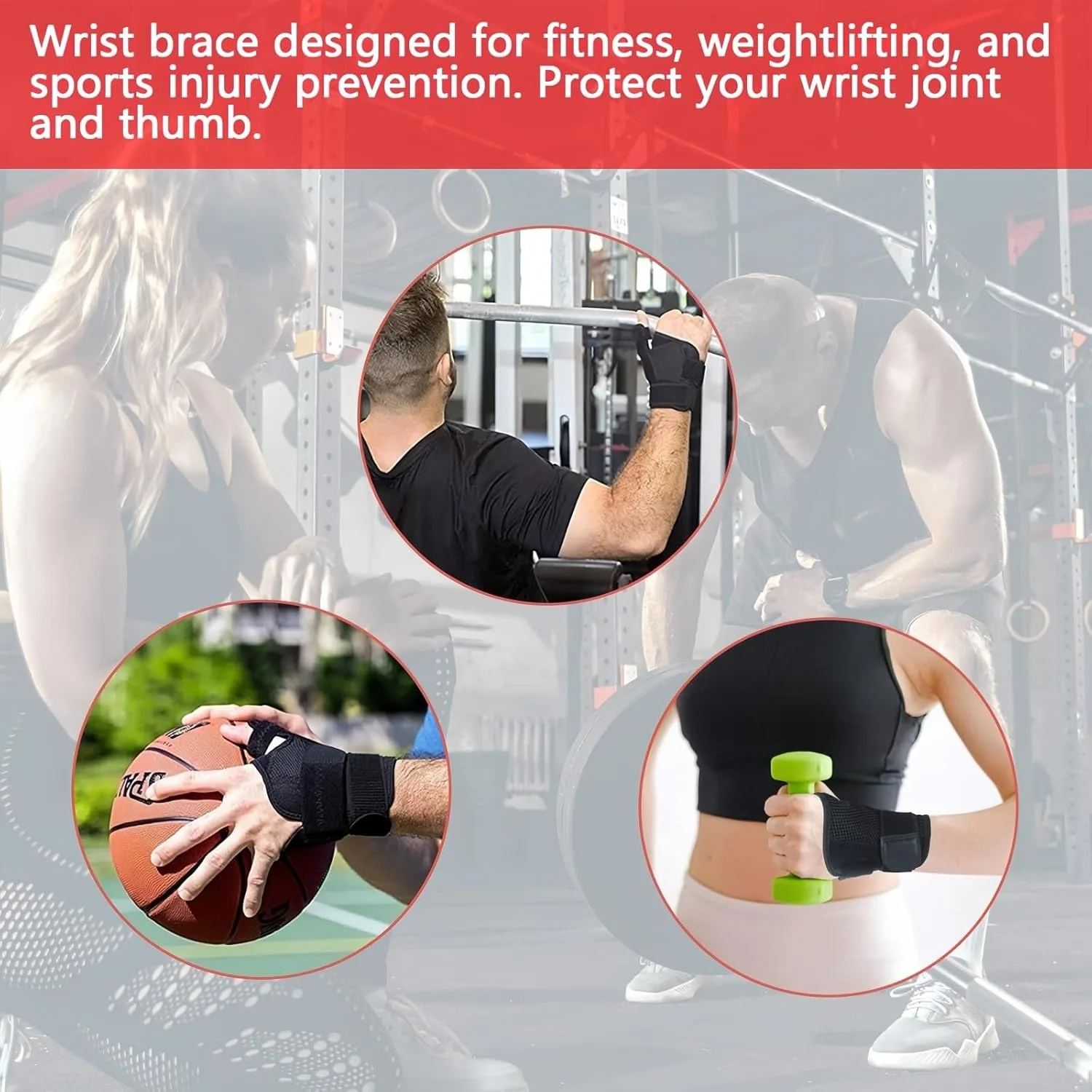 Elastic Wrist Support Brace Non-Slip Breathable Hand Protector Sleeve for Stability - detail view