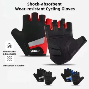 Half-Finger Cycling Gloves – Breathable Shock-Absorbing Pair