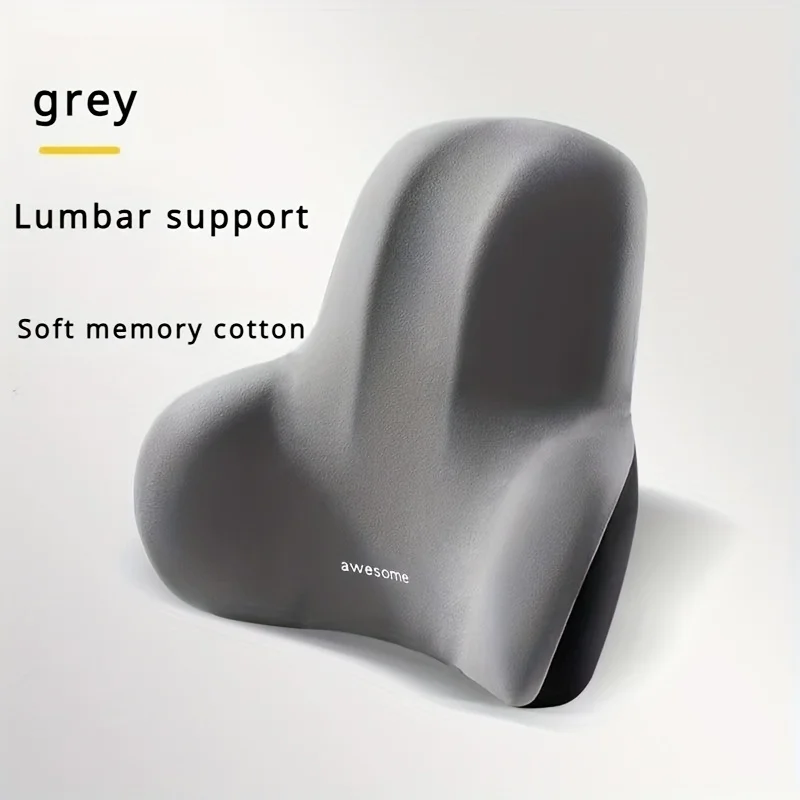 2-in-1 Memory Foam Seat & Lumbar Cushion Set – Office and Car Back Support - in use