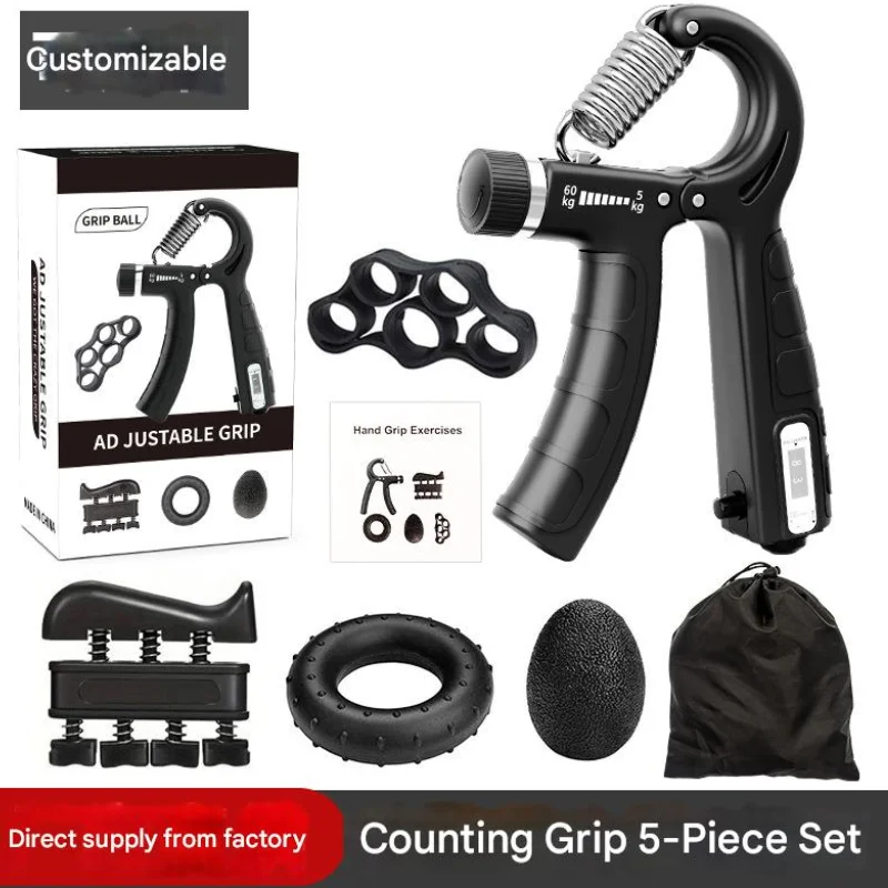 Hand Grip Strengthener Set – 5pc Forearm & Finger Trainer Kit - alternate view
