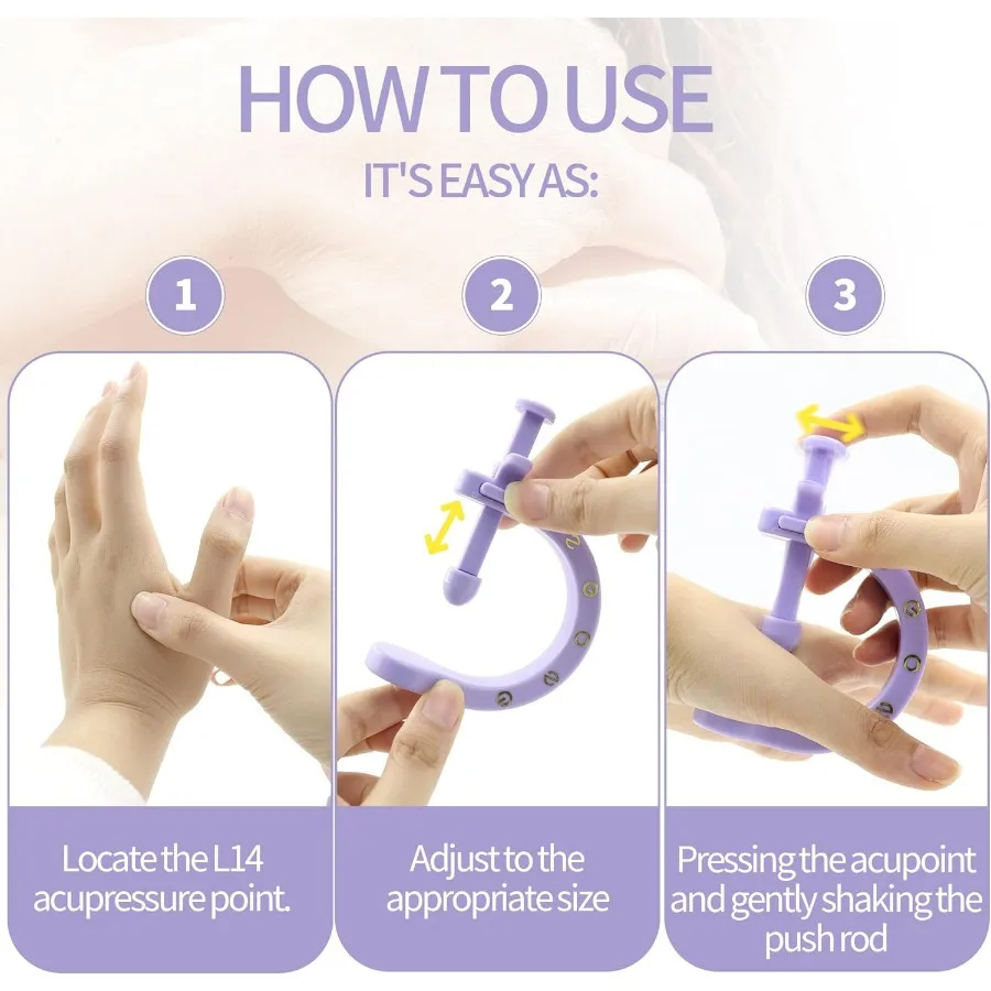 Acupressure Clip – Adjustable Trigger Point Tool for Hand, Foot & Ear - size and dimensions