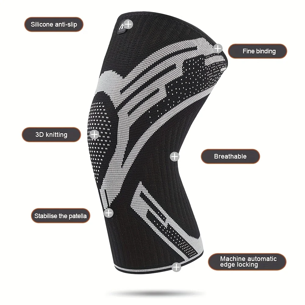 Compression Knee Sleeve with Spring Stabilisers – Breathable Sports Brace - in use