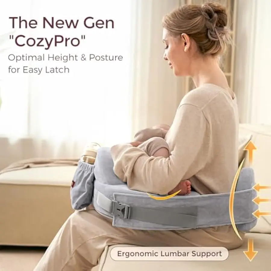 Momcozy CozyPro Nursing Pillow – Firm Memory Foam Lumbar & Arm Support - close-up detail