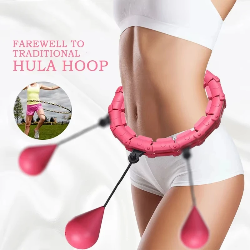 Weighted Hula Hoop 47" – 24 Detachable Links, Smart Fitness Hoop - in use