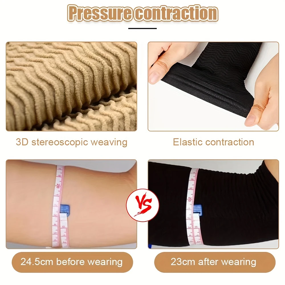 Compression Arm Sleeves – Knitted Elastic Support for Arms & Elbows - size and dimensions