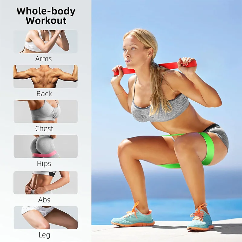 Resistance Loop Band Set – Glute, Hip & Leg Training Bands, 5 Levels - in use