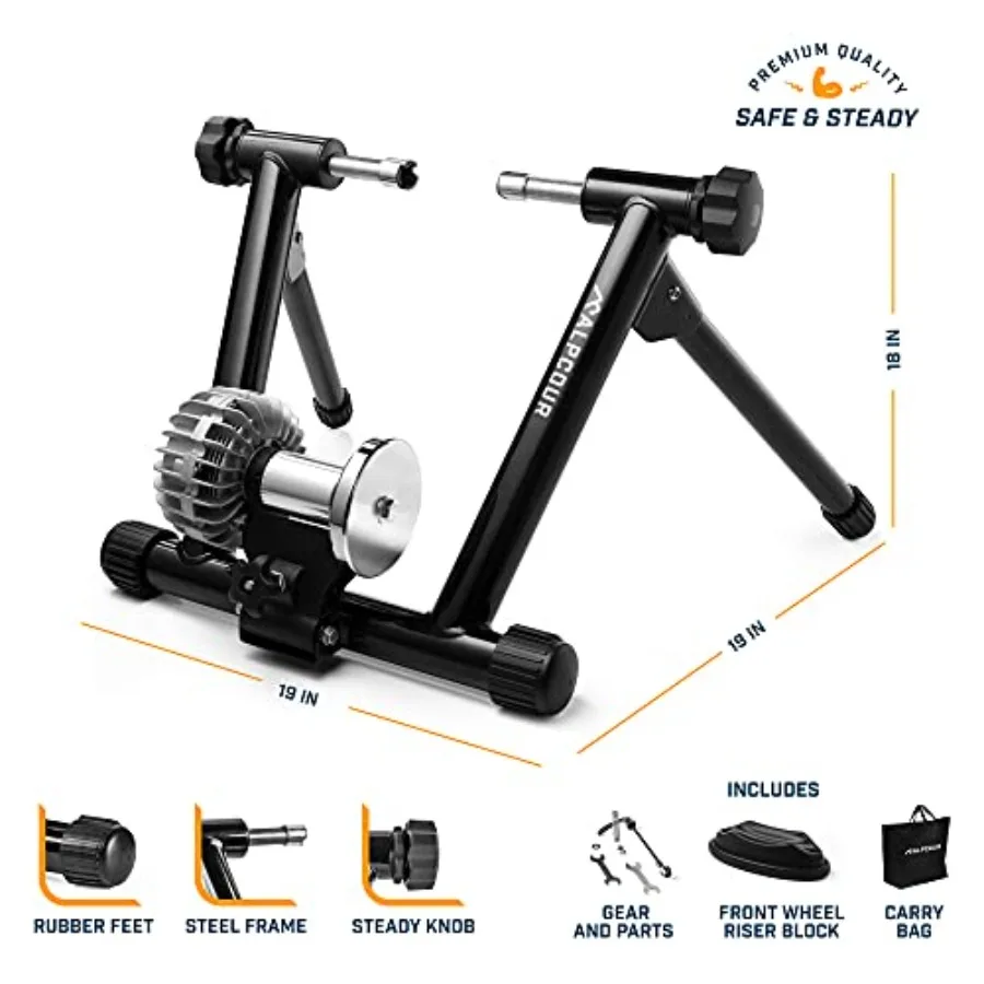 Fluid Bike Trainer Stand – Progressive Resistance Indoor Turbo Trainer, Foldable - alternate view