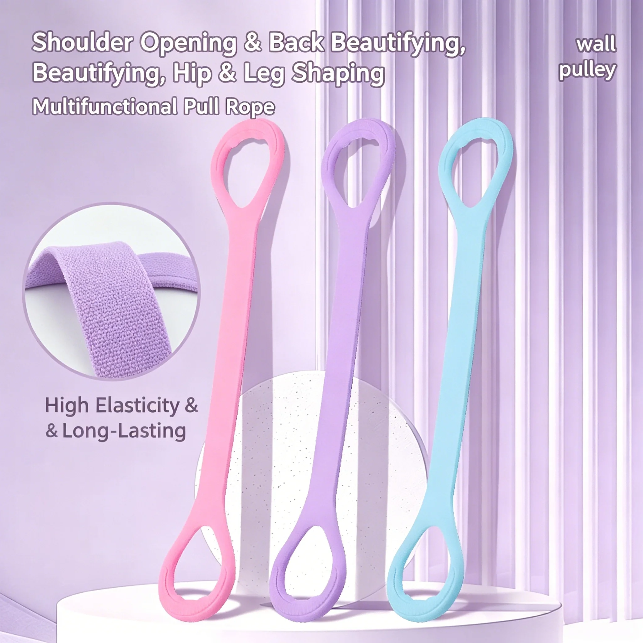 Figure 8 Resistance Band with Handles Elastic Workout for Arm Back - close-up detail