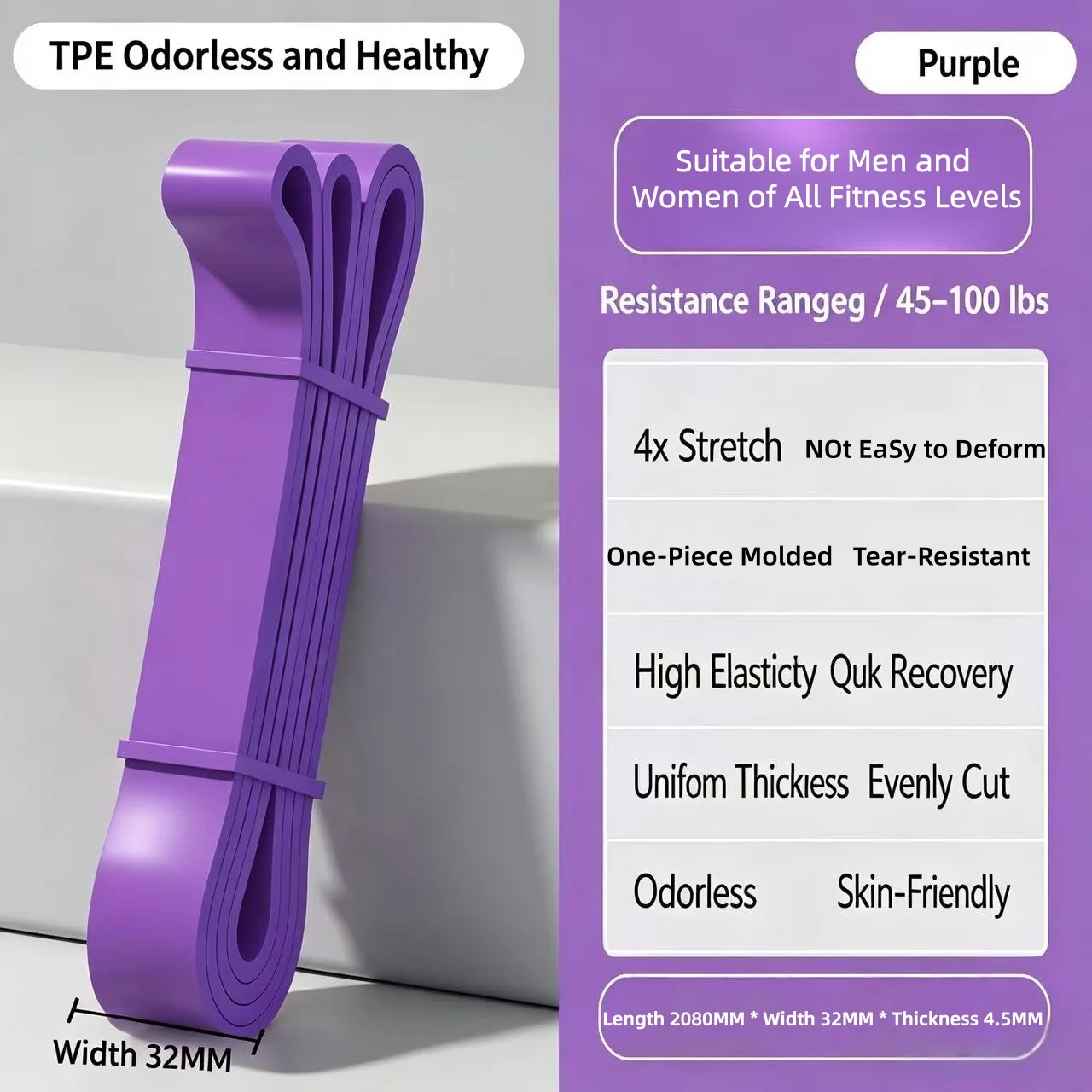 TPE Resistance Bands – 6 Strength Levels for Pull-Up Assist, Yoga & Rehab - alternate view
