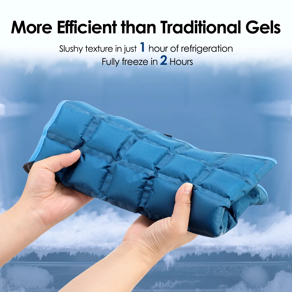 Reusable Hot & Cold Gel Wrap with 2 Straps – Back, Shoulder, Knee & Leg - in use