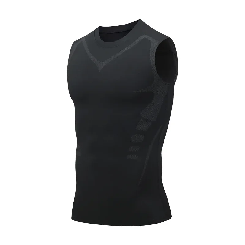 Men's Ice Silk Compression Vest - Cooling Quick-Dry Base Layer Tank Top M-4XL - detail view