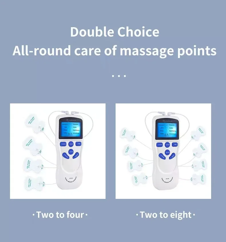 8 Modes EMS Dual Channel Massager Tens Machine Body Massage Full - size and dimensions