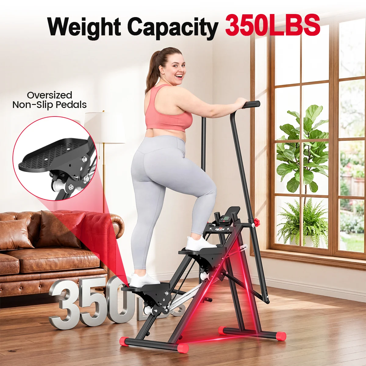 Vertical Stair Stepper – Quiet Home Cardio Climber with LCD & 3 Resistance Levels - packaging