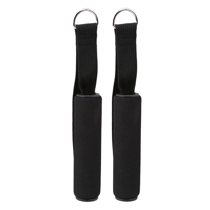 Resistance Band Handles Pair – Foam Grip Pull Rope & Yoga Hammock Handles - in use