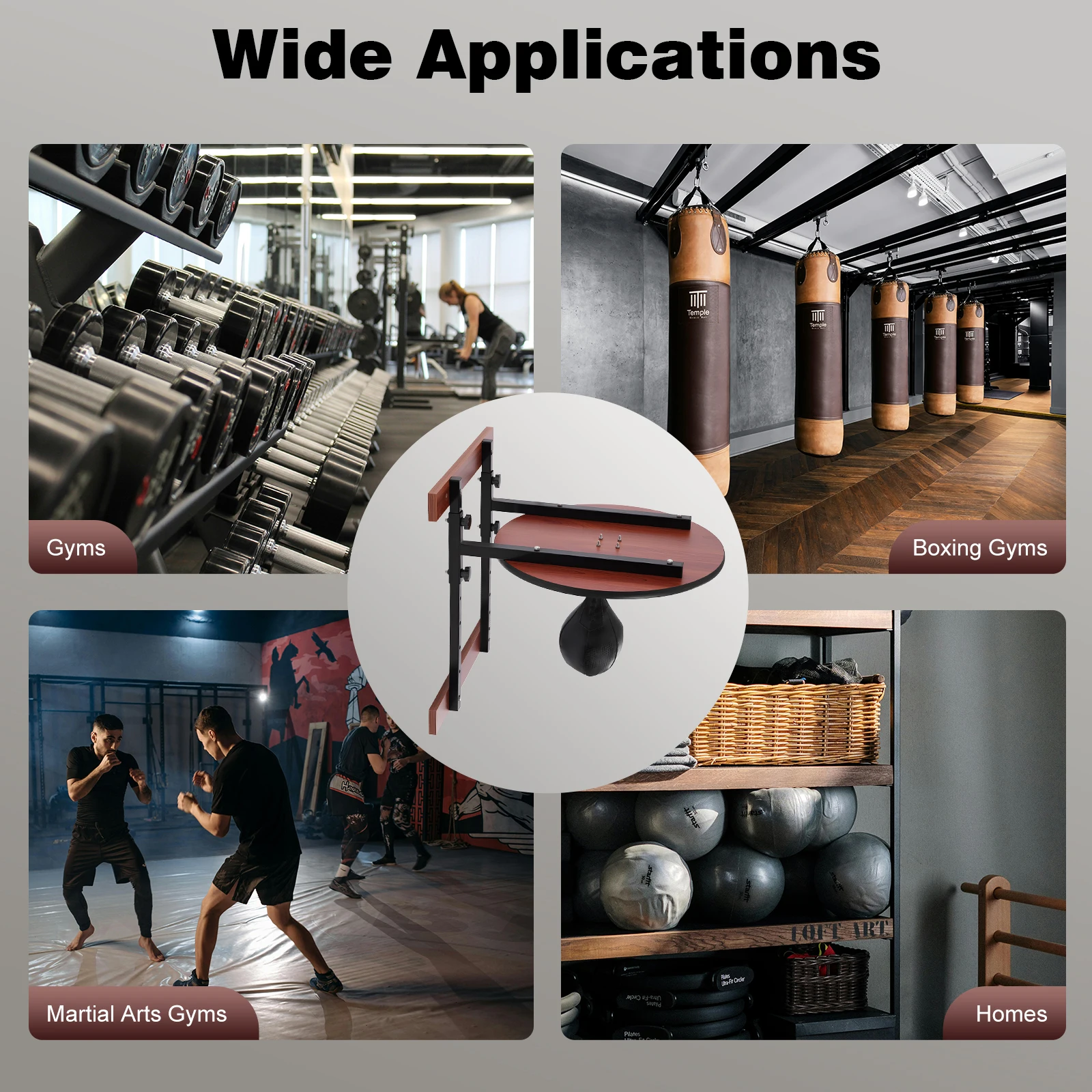Professional Wall Mounted Speed Bag Platform Kit 360° Swivel Boxing Training - packaging