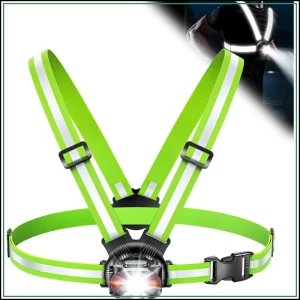500 Lumen Running Light & 360° Reflective Vest Set – IPX4 Night Visibility Kit