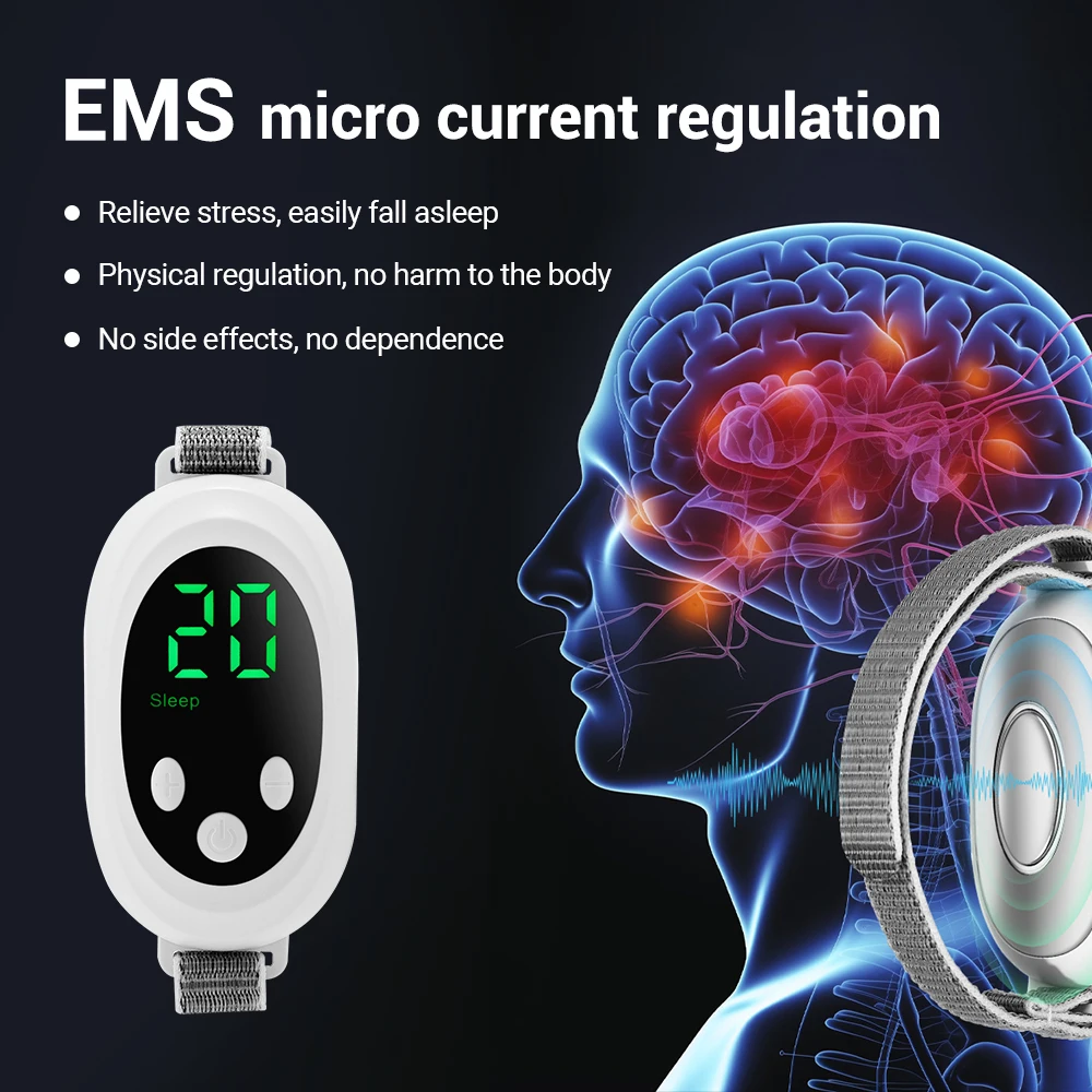 Microcurrent Sleep Aid Device – 20 Intensity Levels, Handheld Wind-Down - in use