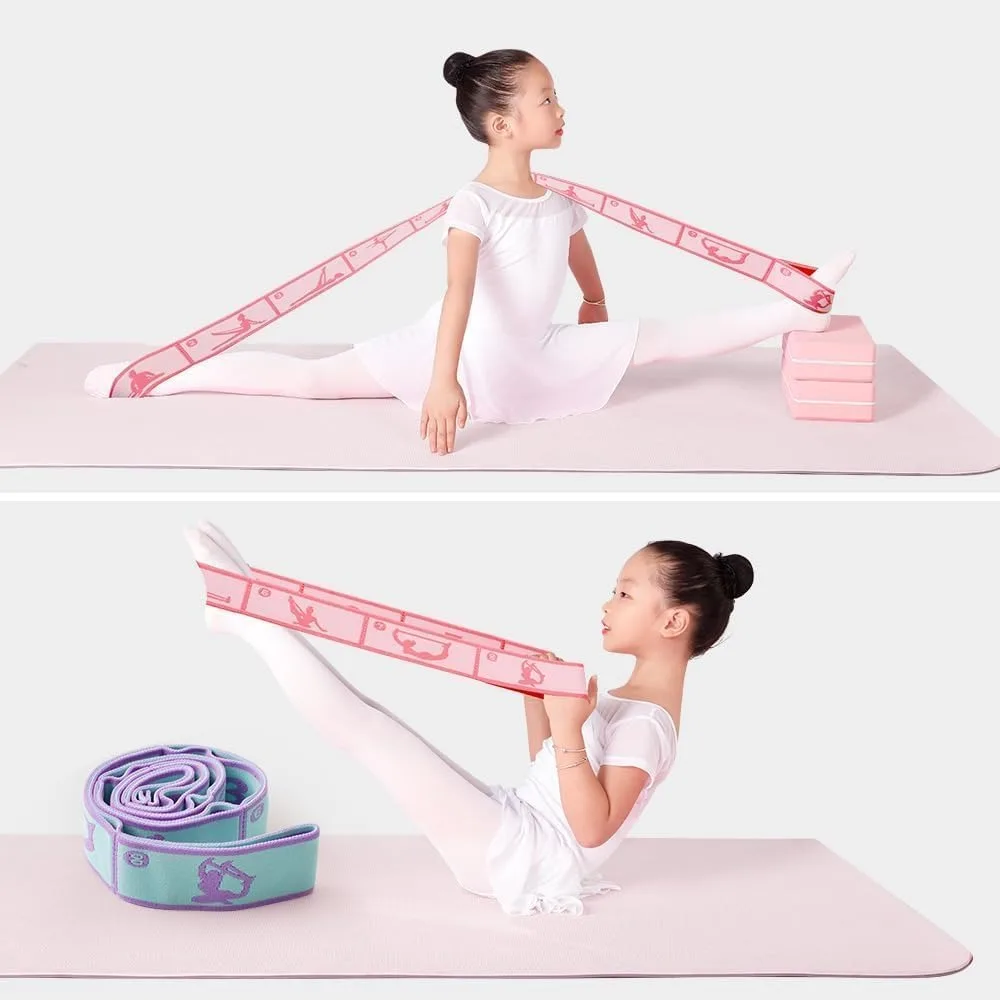 8-Loop Stretching Straps – 2pc Adjustable Yoga Flexibility Set - in use