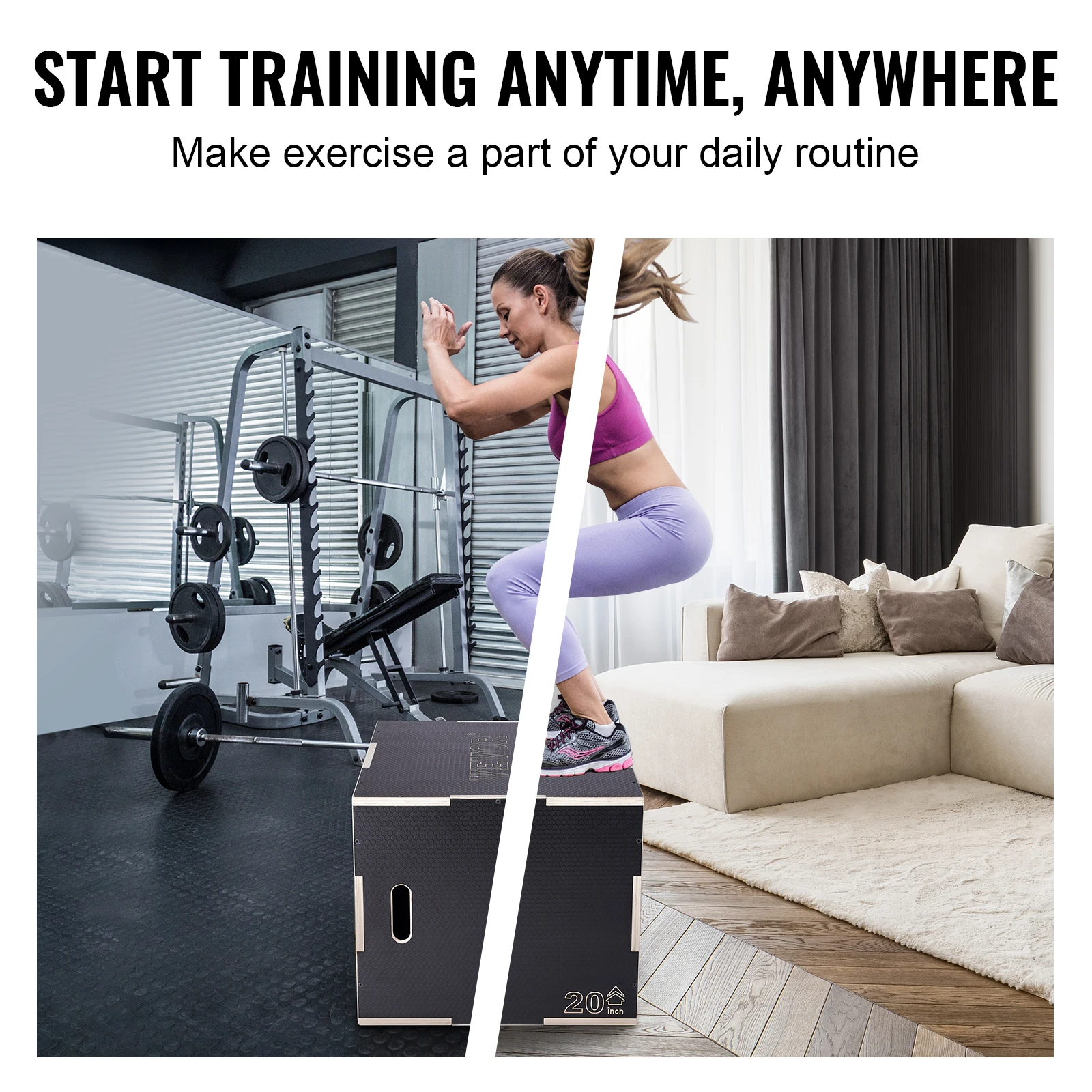 3-in-1 Wooden Plyo Box – Plyometric Jump Box for Conditioning & Strength - color options