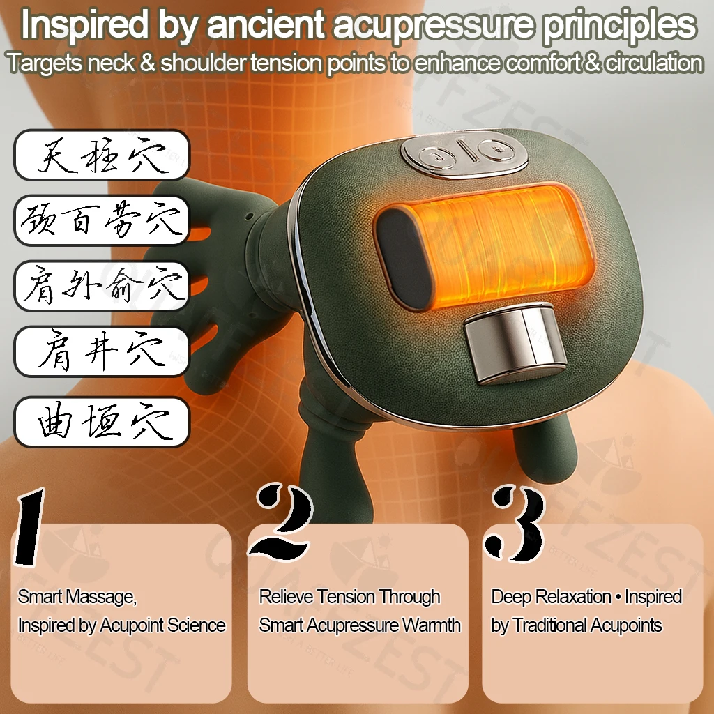 Bionic Finger Neck & Shoulder Massage Shawl – Cordless Kneading Massager