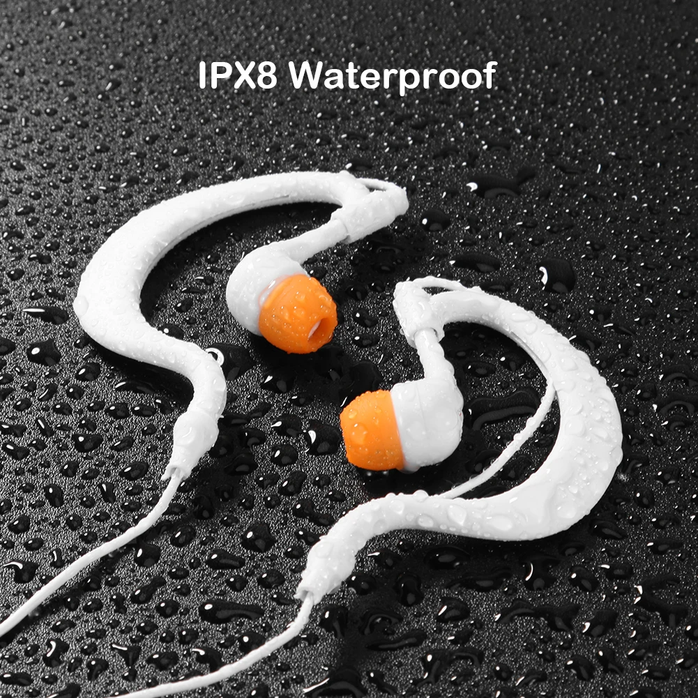 IPX8 Waterproof Swimming Headphones – 3.5mm Wired Earphones for Pool & Diving - color options