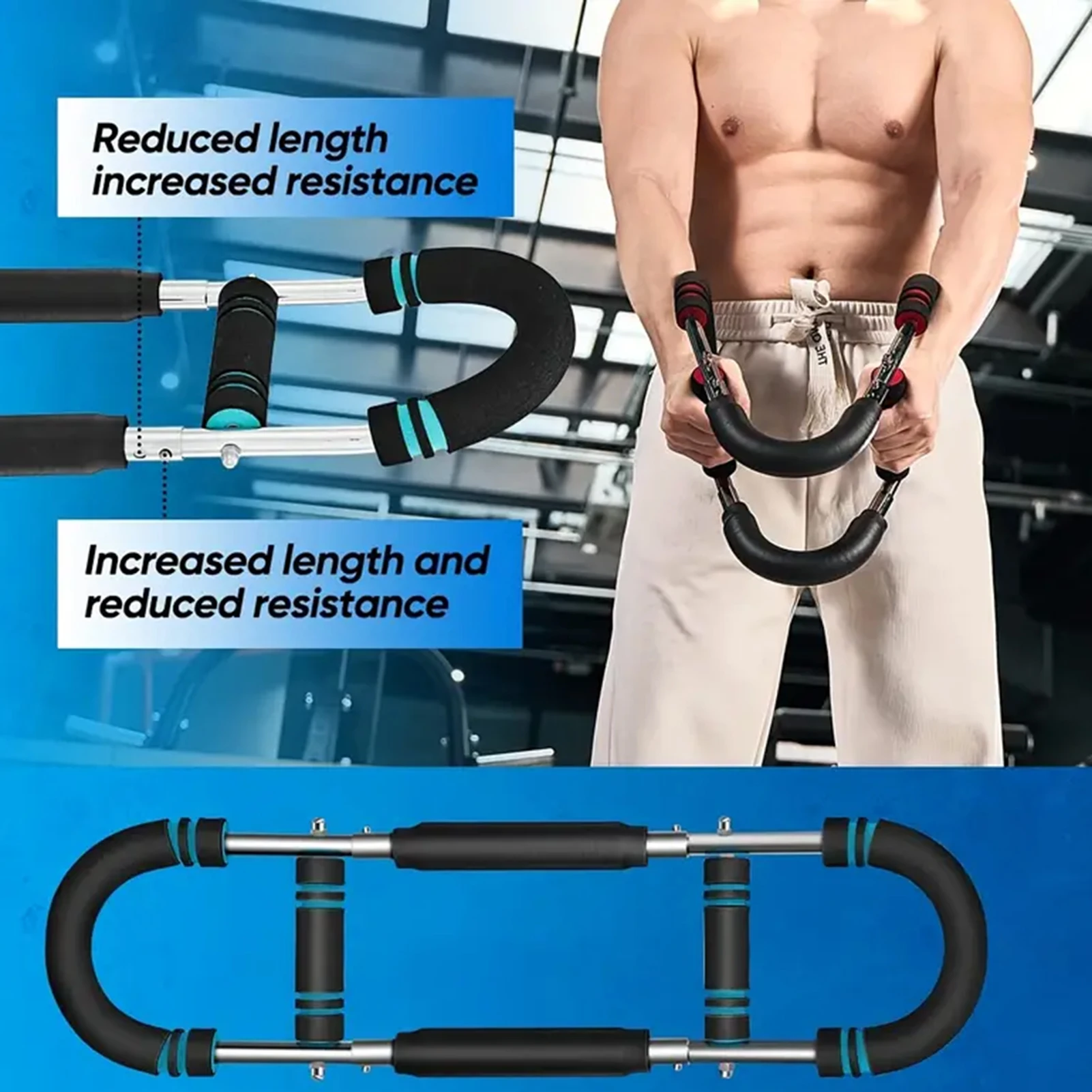 Adjustable Power Twister Bar & 40kg Hand Gripper – Steel Arm & Grip Trainer - in use