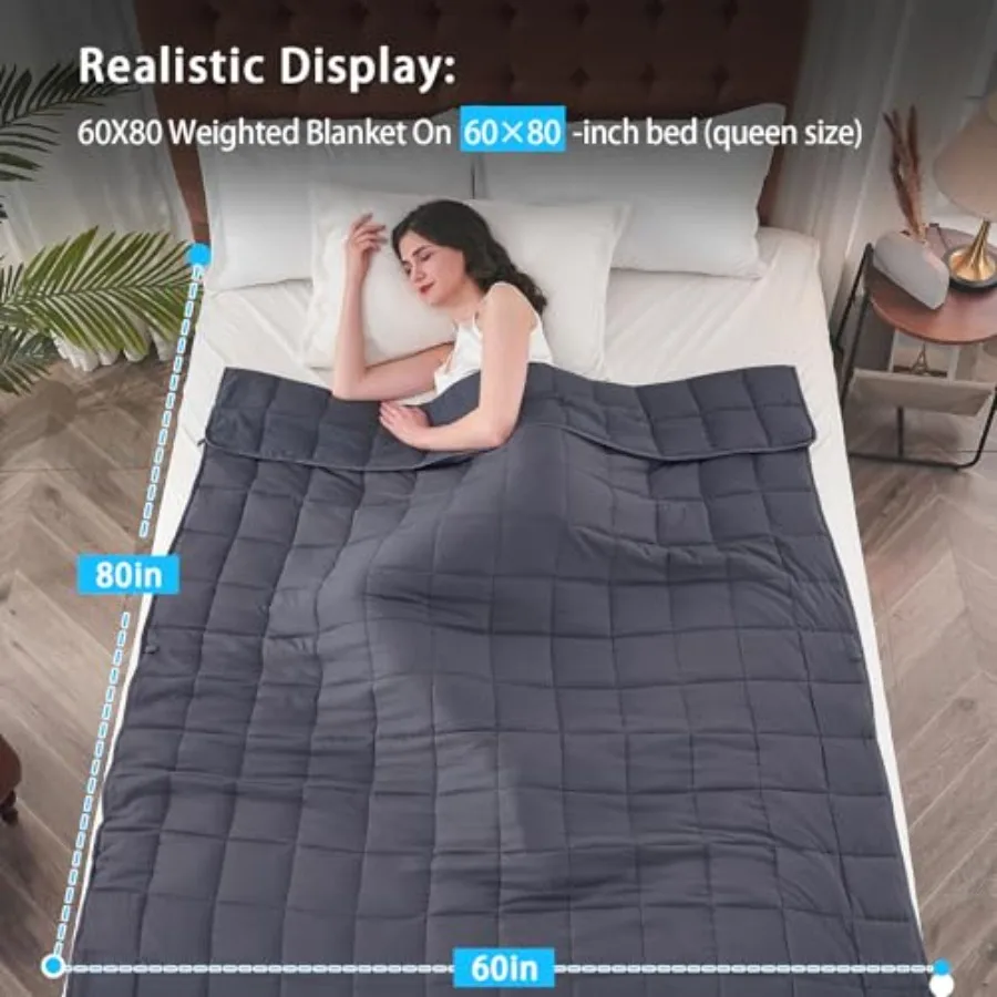 Cooling Weighted Blanket 20 lbs, 60x80 – Deep Pressure Sleep Blanket - in use