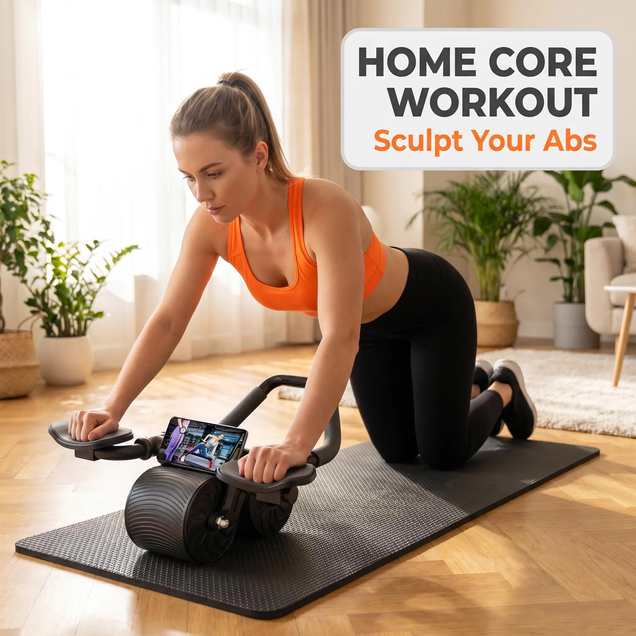 3-in-1 Ab Roller Wheel with Knee Pad – Core Workout Trainer - size and dimensions
