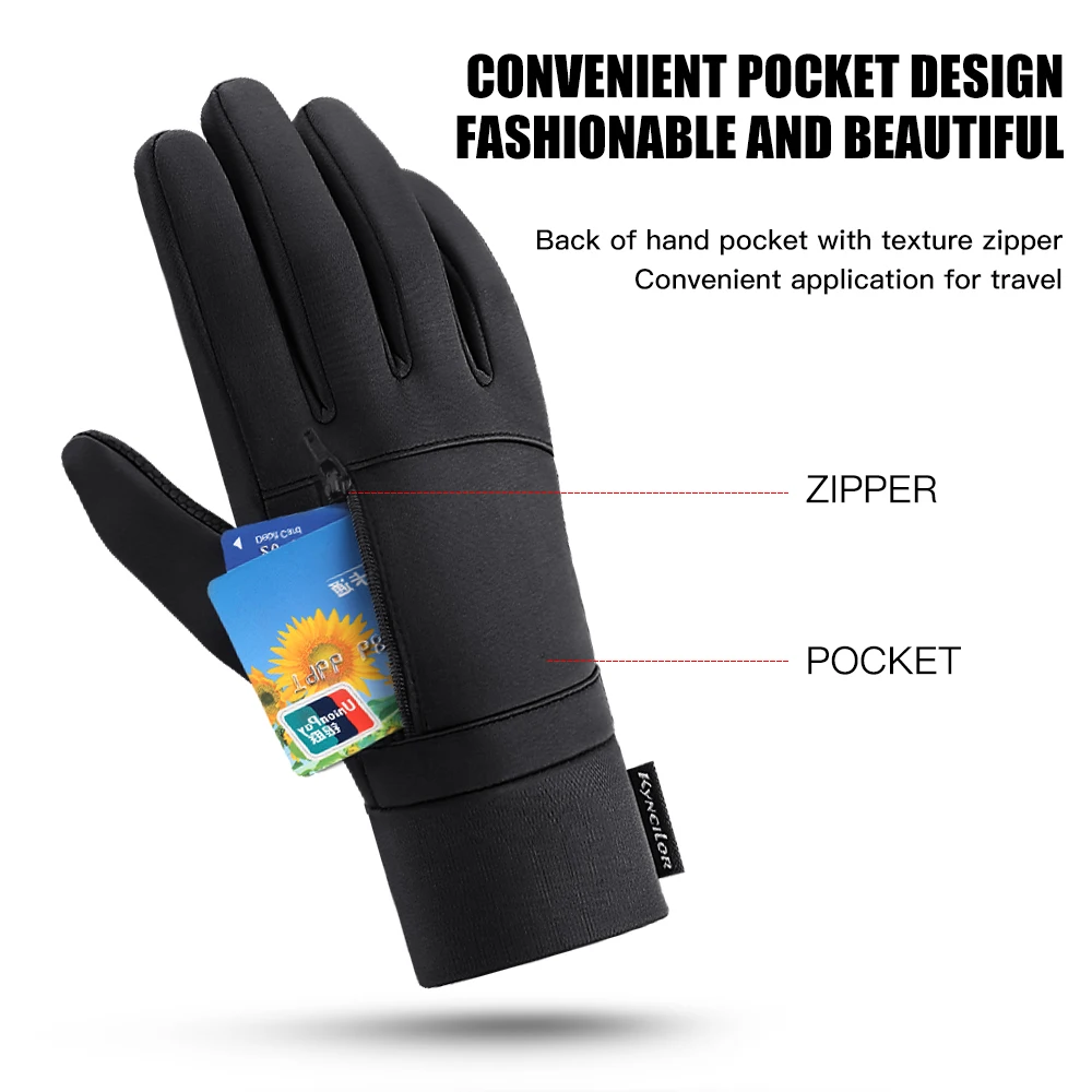 Touchscreen Winter Cycling Gloves – Windproof, Non-Slip Winter Sports Gloves - size and dimensions