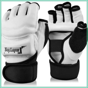 Boxing & MMA Training Gloves – PU Leather Sparring Mitts with Wrist Wraps