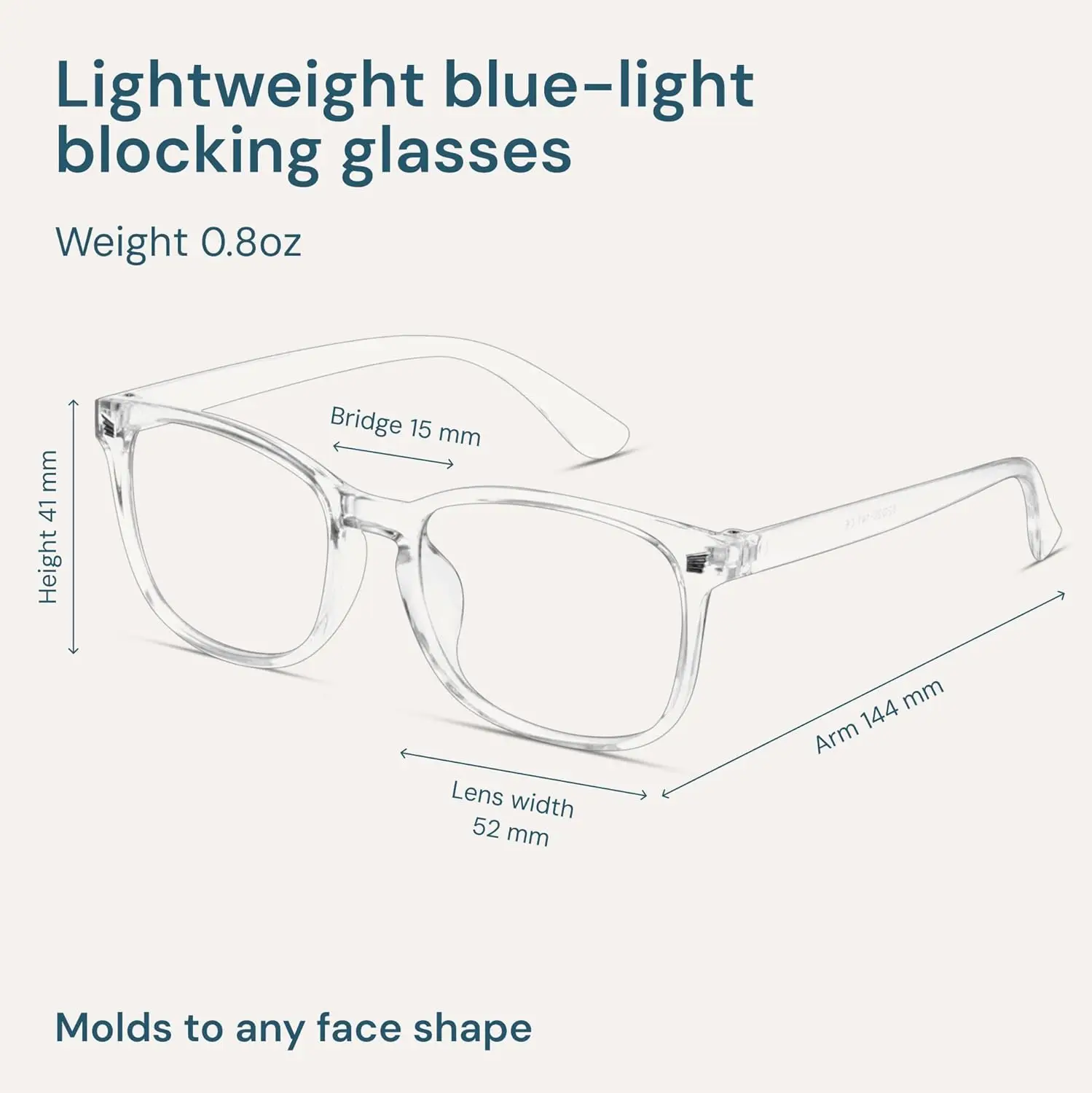 Clear Blue Light Glasses – Anti-UV, Scratch-Resistant Computer Eyewear - alternate view