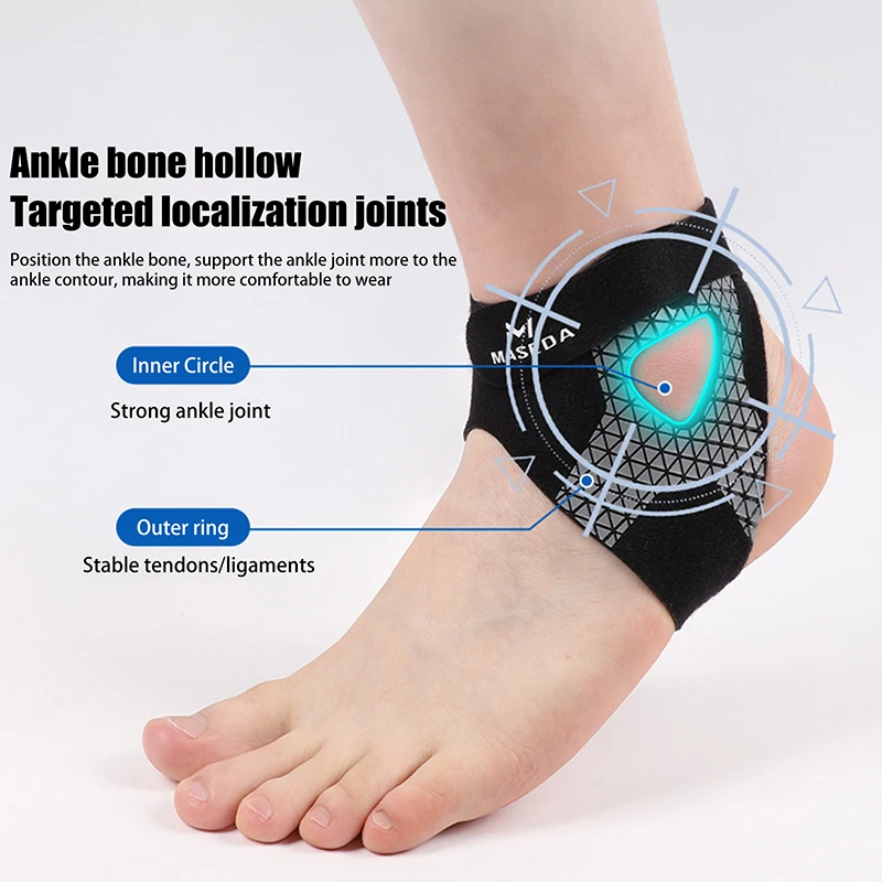 SU 1Pc Ankle Brace Strap Compression Stabilizes Tendons Motion Fixation Prevents - in use