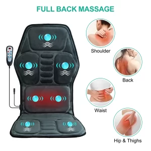 Vibration Back Massage Seat Cushion with Heat – Chair Pad for Office & Car
